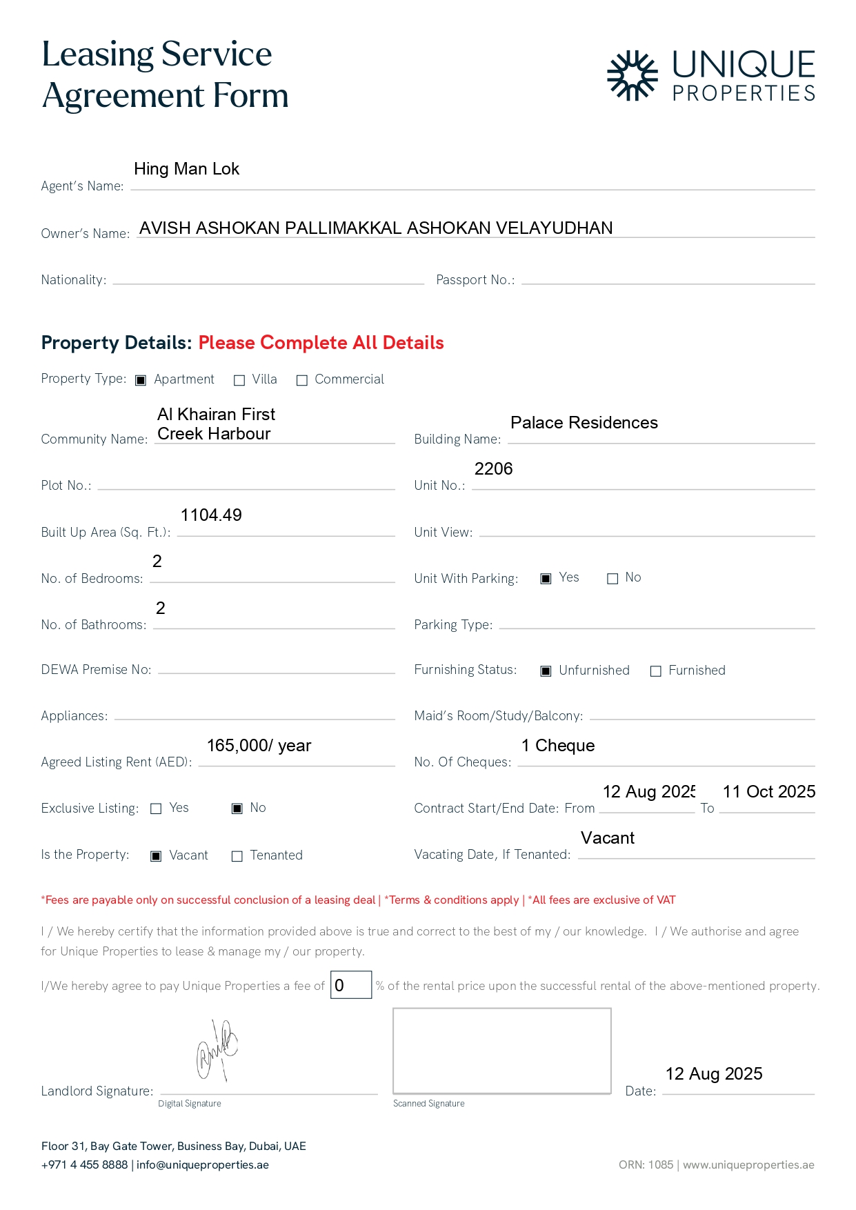 High Floor | Lagoon Views | Vacant Now
